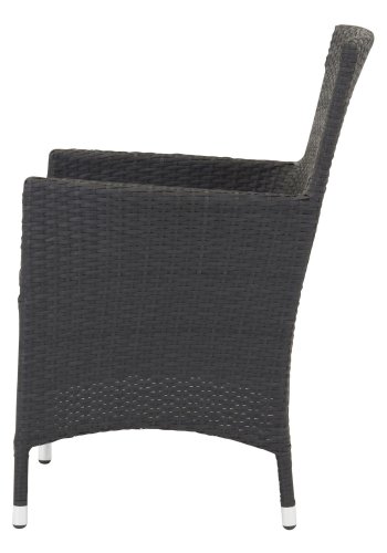 VENTURE DESIGN Malin hagestol med armlener og gr stoffpute - sort rotting og aluminium