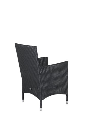 VENTURE DESIGN Malin hagestol med armlener og gr� stoffpute - sort rotting og aluminium