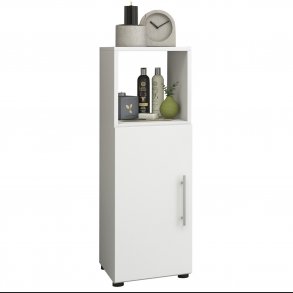 Flandu skab, m. 1 lge - hvid tr