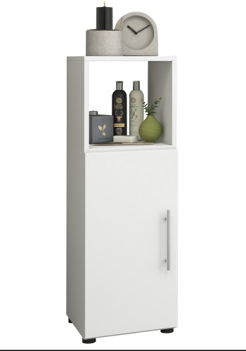 Flandu skap, m. 1 dr - hvitt tre