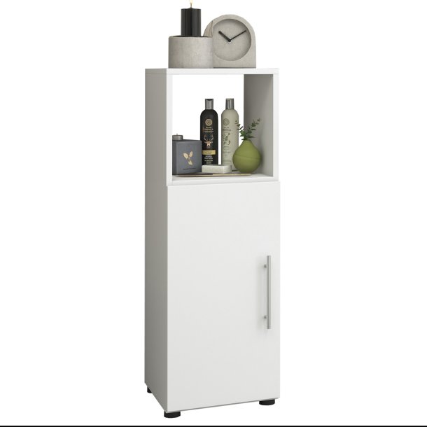 Flandu skab, m. 1 lge - hvid tr