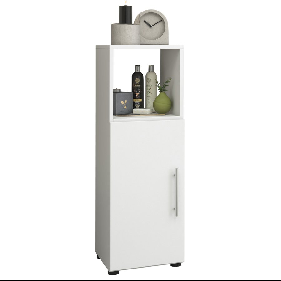 Flandu skap, m. 1 dr - hvitt tre