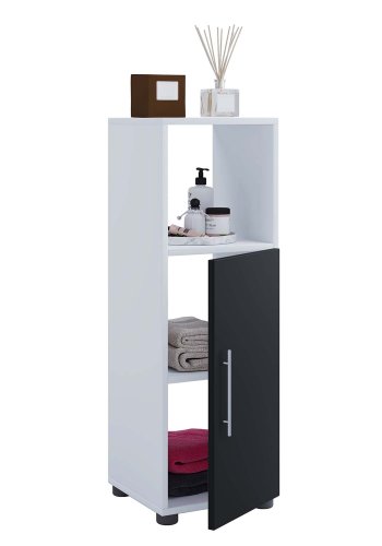 Flandu skap, m. 1 dr - svart tre