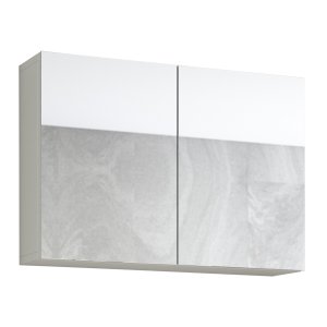 Flandu vgskab, m. 2 spejllger - hvid tr