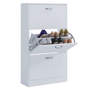 Sipos L skoskab, m. 3 lger - hvid tr