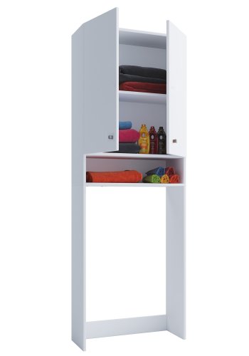 Lona skab, m. 2 lger og 1 hylde - hvid tr