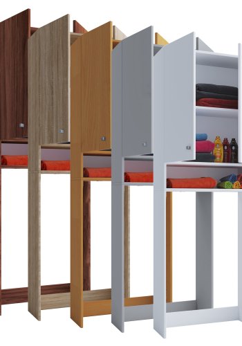 Lona skab, m. 2 lger og 1 hylde - hvid tr