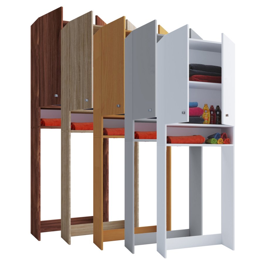 Lona skab, m. 2 lger og 1 hylde - hvid tr