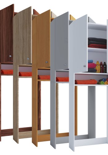 Lona skap, m. 2 drer og 1 hylle - grtt tre