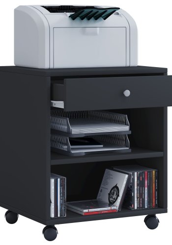 Salda skuffeseksjon, m. 1 hylle og 1 skuff - sort tre