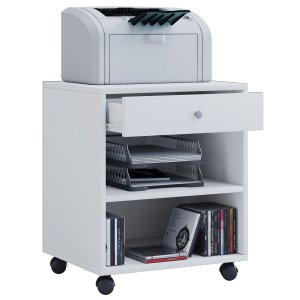 Salda skuffeseksjon, m. 1 hylle og 1 skuff - hvitt tre