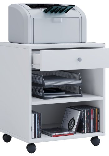 Salda skuffeseksjon, m. 1 hylle og 1 skuff - hvitt tre