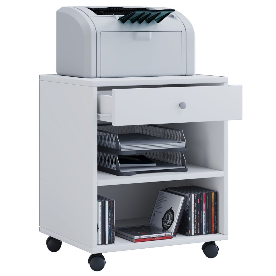 Salda skuffeseksjon, m. 1 hylle og 1 skuff - hvitt tre