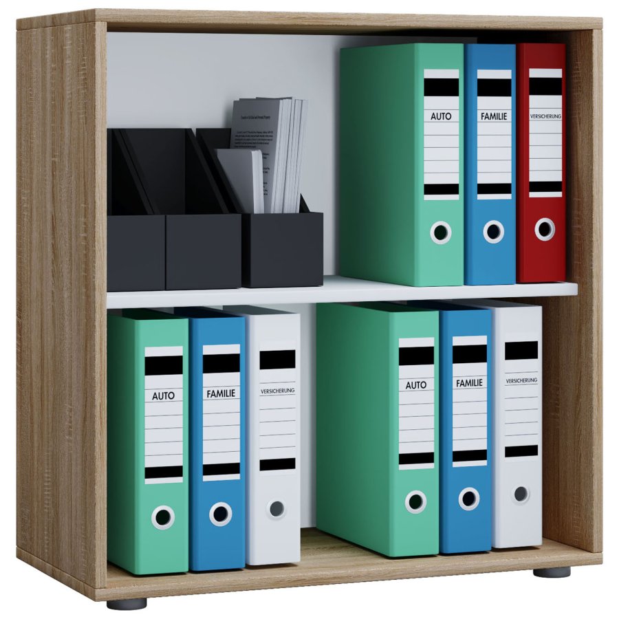 Lona L reol, m. 1 hylle - naturlig og hvitt tre