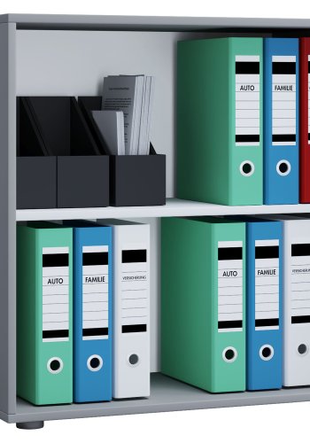 Lona L reol, m. 1 hylle - grtt og hvitt tre