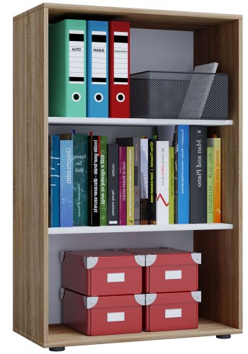 Lona XL reol, m. 2 hyller - naturlig og hvitt tre