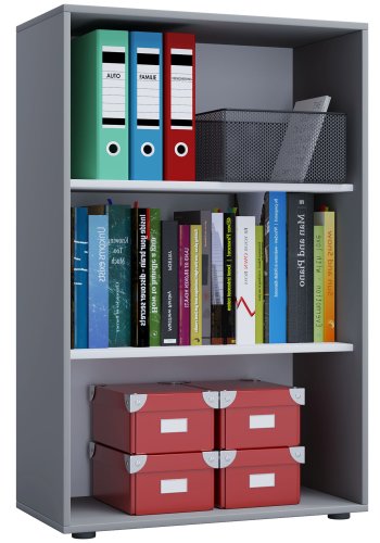 Lona XL reol, m. 2 hyller - grtt og hvitt tre