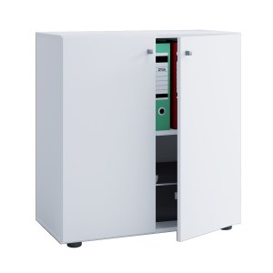 VCM NORDIC Lona skp, med 2 luckor och 1 hylla - vitt trä