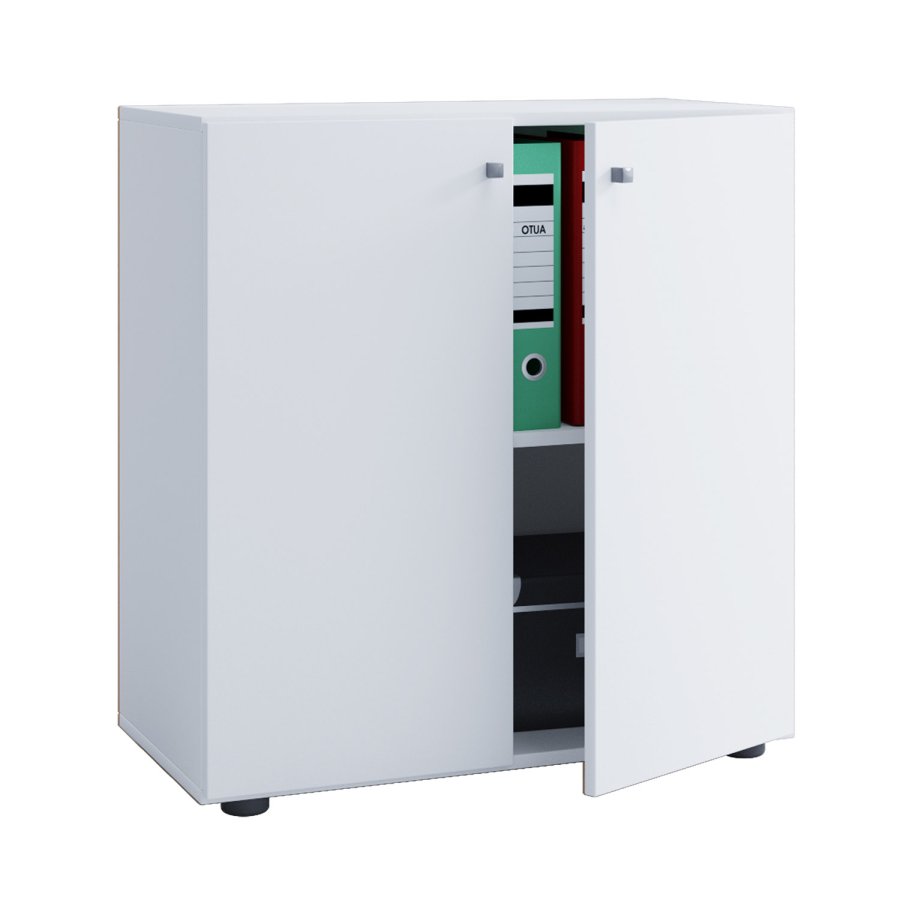 Lona skap, m. 2 drer og 1 hylle - hvitt tre