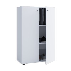 VCM NORDIC Lona skp, med 2 luckor och 2 hyllplan - vitt trä