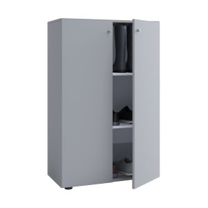 VCM NORDIC Lona skp, med 2 luckor och 2 hyllplan - grtt trä