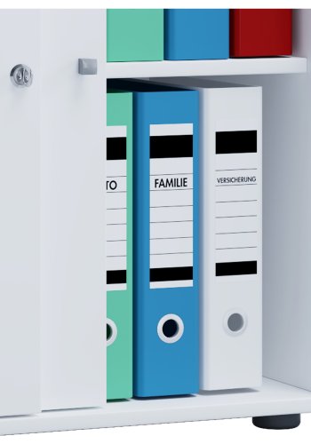 Lona L skap, m. 2 skyvedrer og 1 hylle - hvitt tre