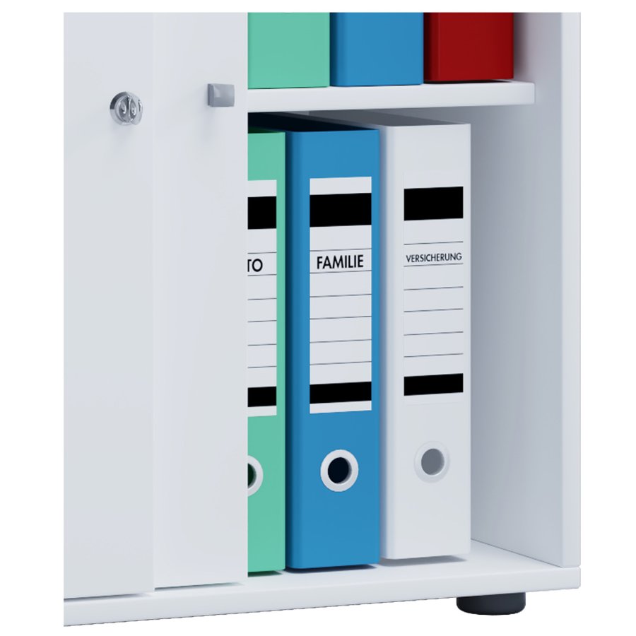 Lona L skap, m. 2 skyvedrer og 1 hylle - hvitt tre