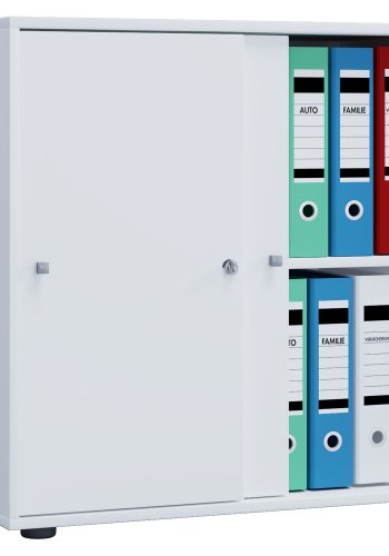 Lona L skap, m. 2 skyvedrer og 1 hylle - hvitt tre