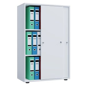 Lona XL skap, m. 2 skyvedrer og 2 hyller - hvitt tre