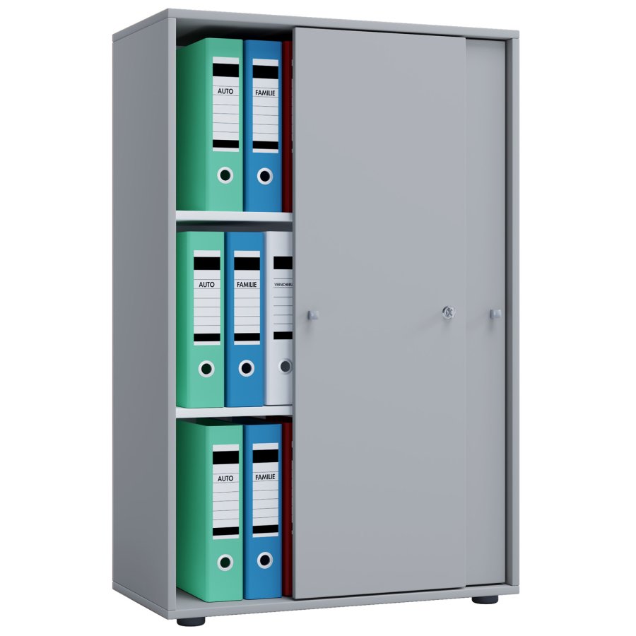 Lona XL skap, m. 2 skyvedrer og 2 hyller - grtt tre