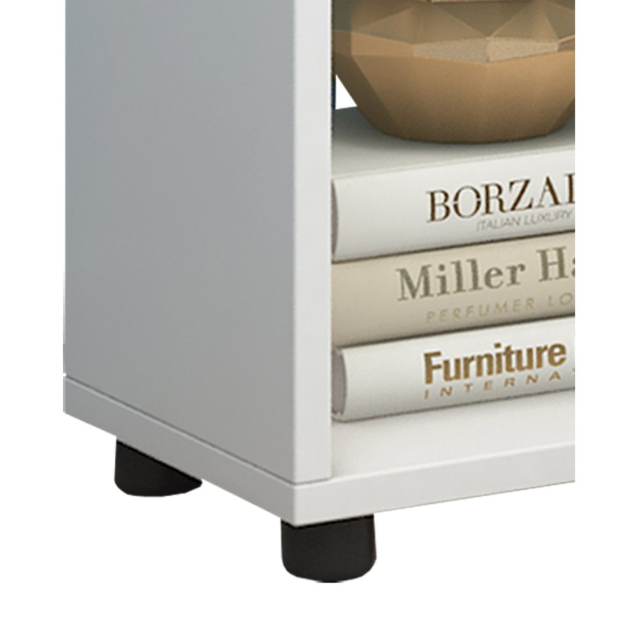 Blina Regal, 6 Fächer – weißes Holz (H: 119 cm x 60 cm x 20 cm)