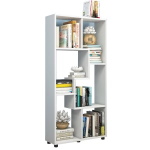 Blina reol, m. 6 rum - hvid tr(H:119cm x60cm x 20cm)