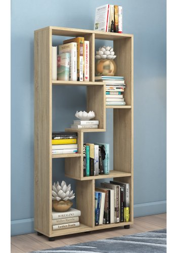 Blina Regal, mit 6 Fächern - Naturholz (H: 119cm x60cm x 20cm)