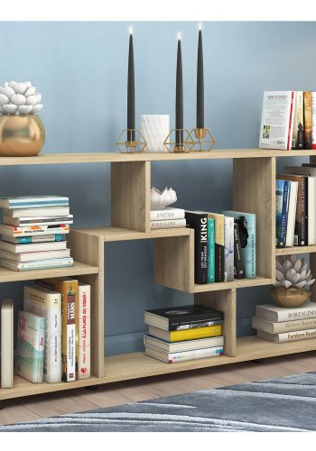 Pintal reol, m. 6 rum - natur, komposittr(H:63cm x113,5cm x 20cm)