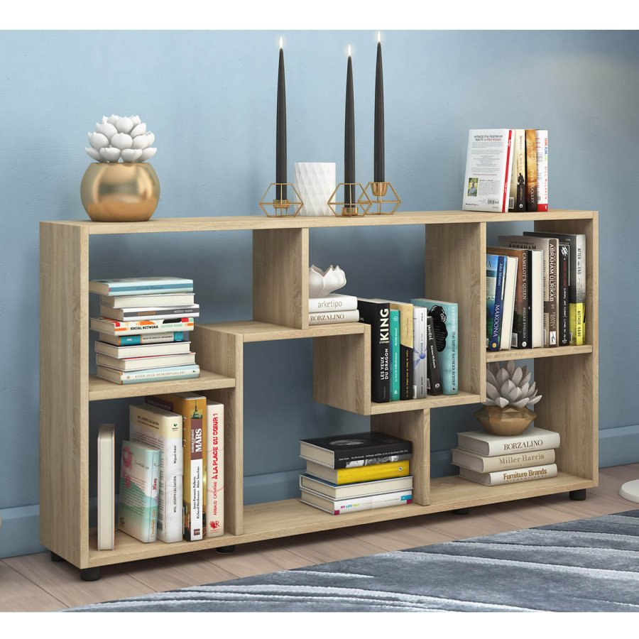 Pintal reol, m. 6 rum - natur, komposittr(H:63cm x113,5cm x 20cm)