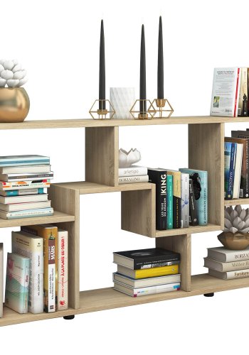 Pintal reol, m. 6 rum - natur, komposittr(H:63cm x113,5cm x 20cm)