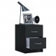 Boxal Mini Nachttisch, m. 2 Schubladen - schwarzes Holz