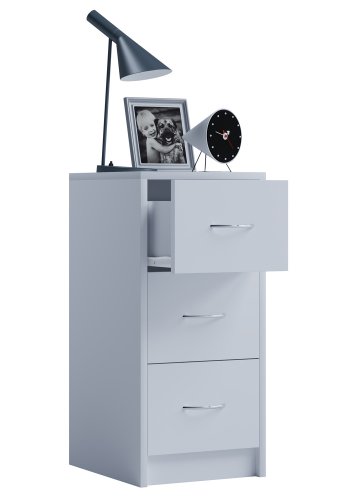 Boxal Maxi Nachttisch, m. 3 Schubladen - weißes Holz