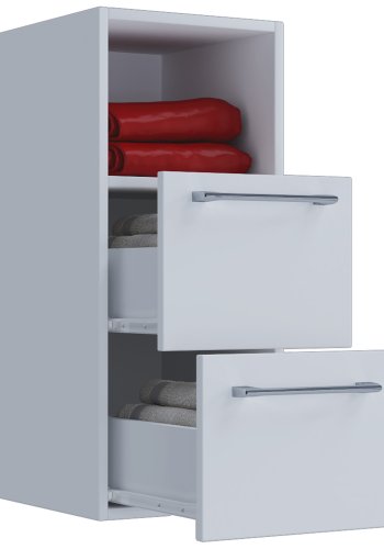 VCM NORDIC 5 vgskab, m. 1 rum og 2 skuffer - hvid melamin