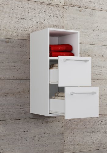 VCM NORDIC 5 vgskab, m. 1 rum og 2 skuffer - hvid melamin