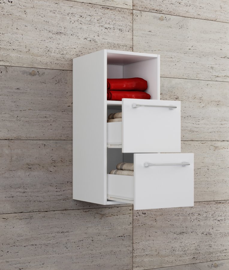 VCM NORDIC 5 vgskab, m. 1 rum og 2 skuffer - hvid melamin