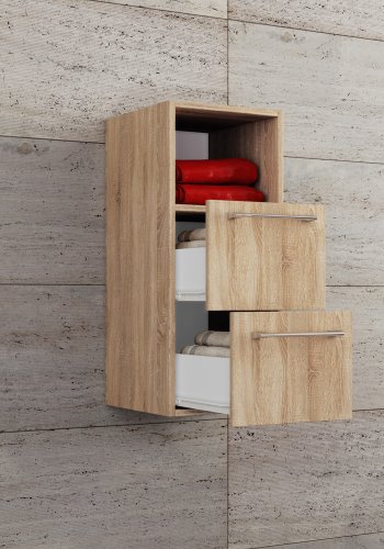 VCM NORDIC 5 vgskab, m. 1 rum og 2 skuffer - natur melamin