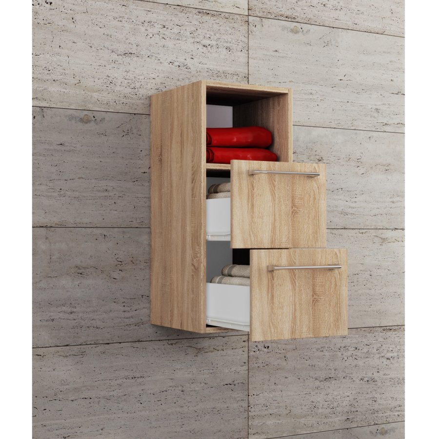 VCM NORDIC 5 vgskab, m. 1 rum og 2 skuffer - natur melamin