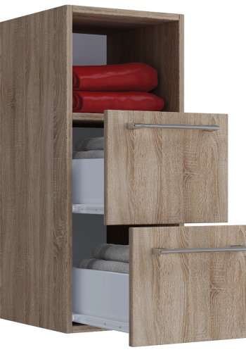 VCM NORDIC 5 vgskab, m. 1 rum og 2 skuffer - natur melamin