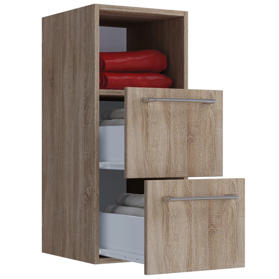 VCM NORDIC 5 vgskab, m. 1 rum og 2 skuffer - natur melamin