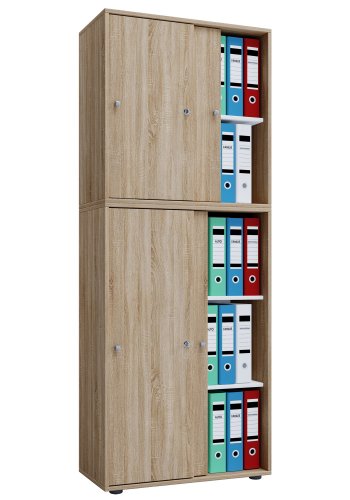 Lona XXL skap, m. 4 skyvedrer og 3 hyller - naturlig tre