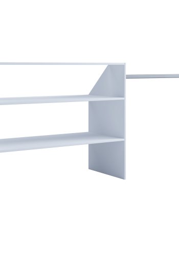 Dacho Kleiderständer für schräge Wände, mit 2 Ablagen und Kleiderstange - Holz weiß