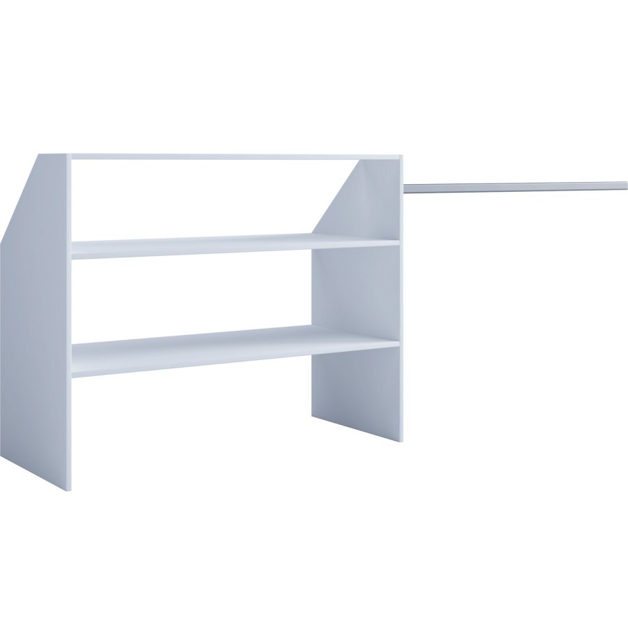 Dacho Kleiderständer für schräge Wände, mit 2 Ablagen und Kleiderstange - Holz weiß