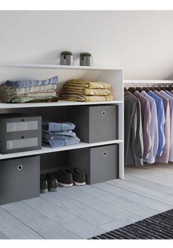 Dacho Kleiderständer für schräge Wände, mit 2 Ablagen und Kleiderstange - Holz weiß