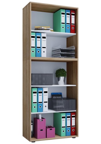 Lona XXL reol, m. 4 hyller - naturlig og hvitt tre